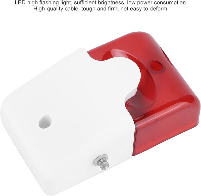 ABS LED High Flashing Siren Sound Light Alarm Wired 12VDC Volume Adjustable Horn for Office Buildings Bars Hotels - Image 5